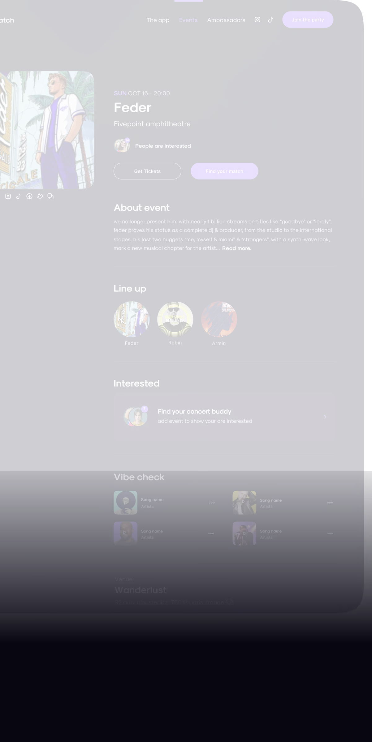 Event page